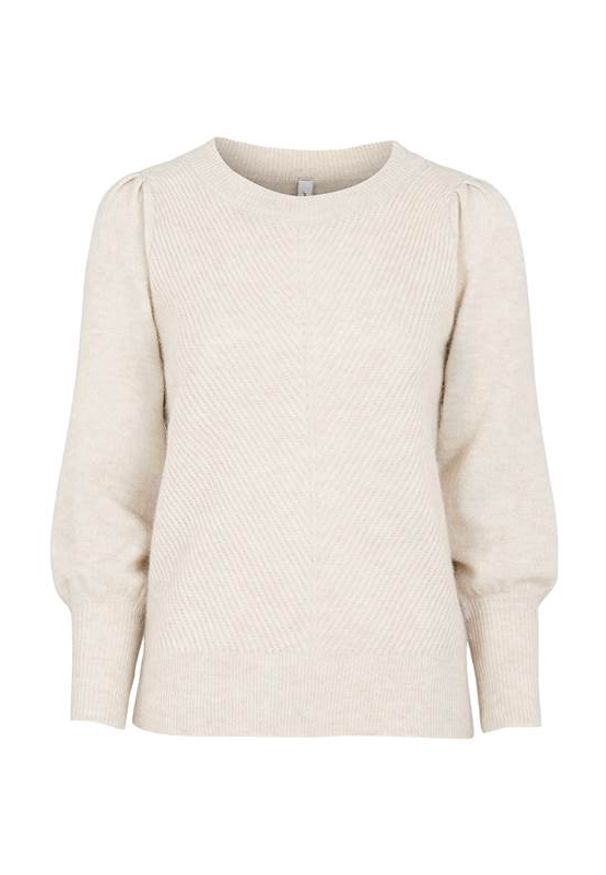 Soyaconcept Wyjątkowo miękki sweter Lamar beżowy melanż female beżowy S (38). Kolor: beżowy. Wzór: melanż. Styl: klasyczny