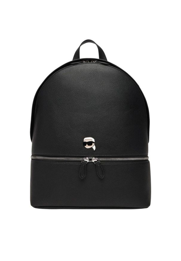 Karl Lagerfeld - KARL LAGERFELD Czarny męski plecak skórzany Ikon Grainy. Kolor: czarny. Materiał: skóra ekologiczna. Styl: casual