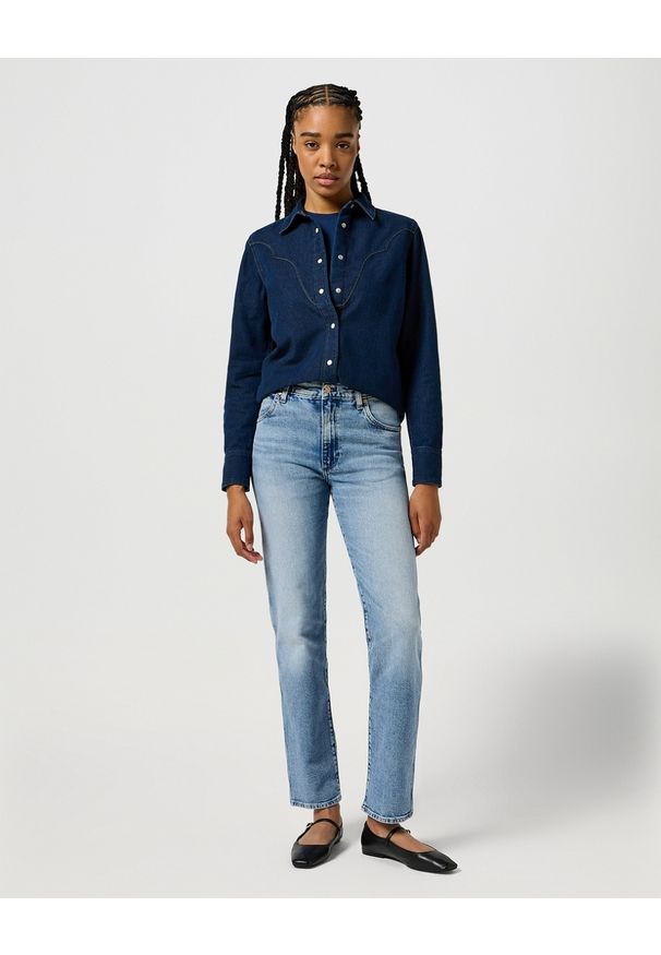 Wrangler - DAMSKIE SPODNIE JEANSOWE WRANGLER SUNSET FROSTY SILVER 112356409