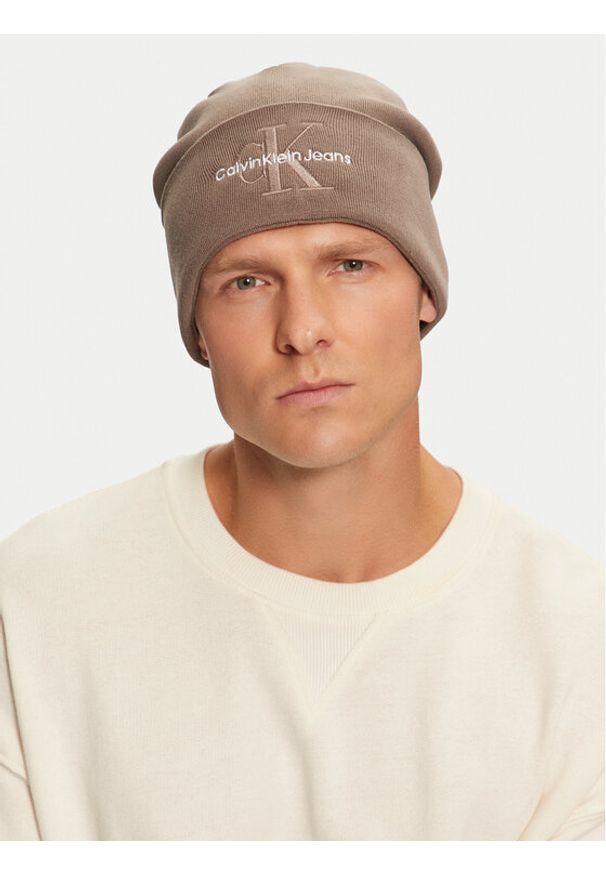 Calvin Klein Czapka Mono Logo Embro K50K512460 Brązowy. Kolor: brązowy. Materiał: materiał, bawełna