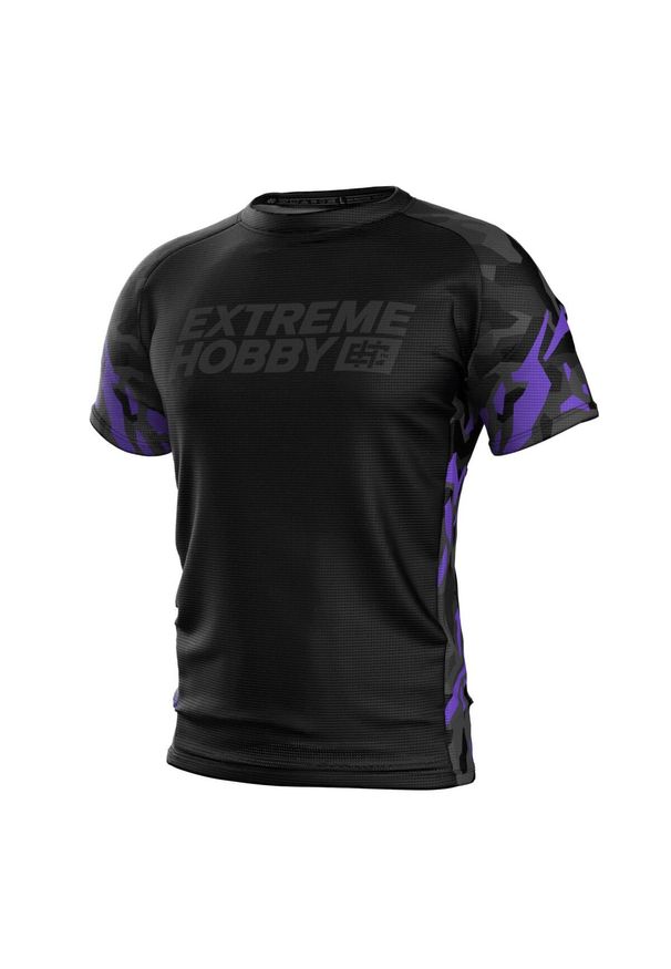 Koszulka Techniczna Sportowa Męska EXTREME HOBBY BLACK PANTHER. Kolor: fioletowy, wielokolorowy, czarny. Materiał: elastan, poliester. Długość rękawa: krótki rękaw. Długość: krótkie. Sport: fitness, kolarstwo