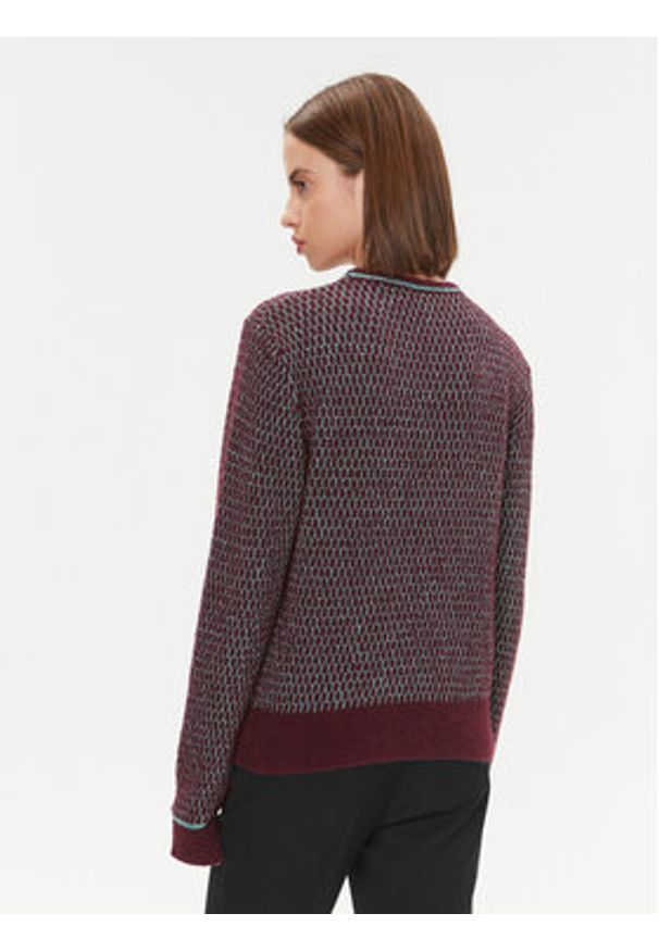 Pinko Sweter Scimpanze 102226 A1BH Bordowy Regular Fit. Kolor: czerwony. Materiał: wełna