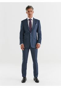 Pako Lorente - PAKO LORENTE – Granatowa marynarka garniturowa w pepitkę. Okazja: na ślub cywilny, na wesele. Kolor: niebieski. Styl: elegancki #4