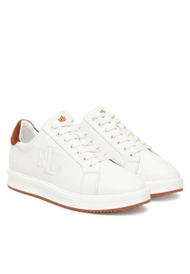 Lauren Ralph Lauren - LAUREN RALPH LAUREN Sneakersy Ainsley Sk Ltl 802979188001 Biały. Kolor: biały. Materiał: skóra