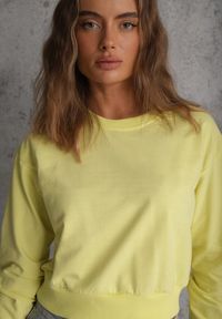 Renee - Jasnozielona Bluza z Bawełną ze Ściągaczami przy Rękawach i w Pasie Alberia. Kolor: zielony. Materiał: bawełna #6