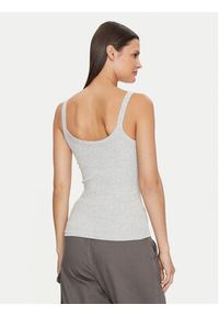 Gina Tricot Top Basic 14188 Szary Slim Fit. Kolor: szary. Materiał: bawełna #3