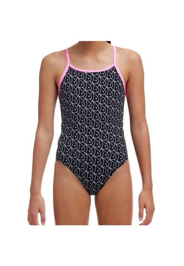 Strój kąpielowy jednoczęściowy FUNKITA Summer Fish - dziewczęcy. Kolor: czarny