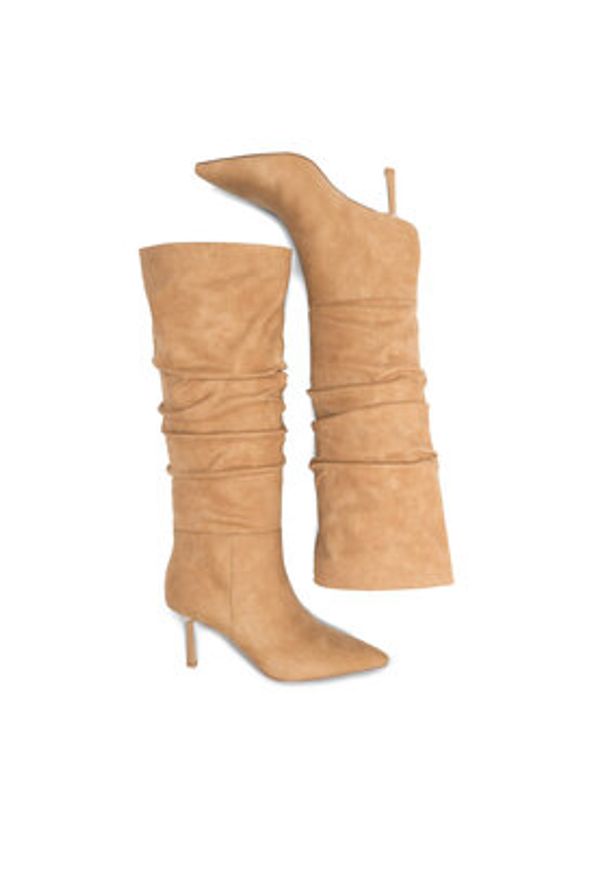 Nine West Kozaki HUSNIYA ZL22046-2CC Beżowy. Kolor: beżowy. Materiał: zamsz, skóra