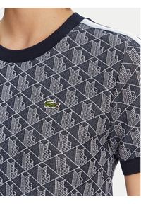 Lacoste T-Shirt TF3244 Granatowy Slim Fit. Kolor: niebieski. Materiał: syntetyk, bawełna #4