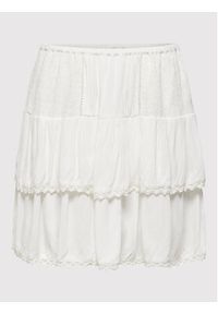 only - ONLY Spódnica trapezowa Peace 15257502 Biały Regular Fit. Kolor: biały. Materiał: wiskoza
