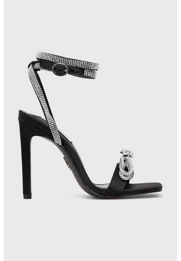 Steve Madden sandały Unleash kolor czarny SM11002333. Zapięcie: klamry. Kolor: czarny. Materiał: guma. Obcas: na obcasie. Wysokość obcasa: średni