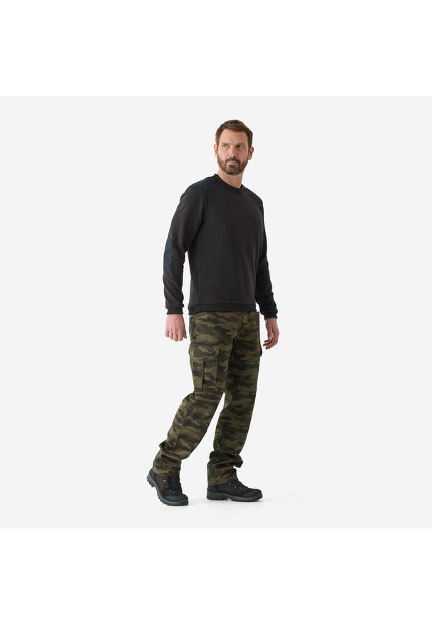 SOLOGNAC - Spodnie Solognac Steppe 500 camo. Kolor: beżowy. Materiał: bawełna, materiał. Sport: outdoor