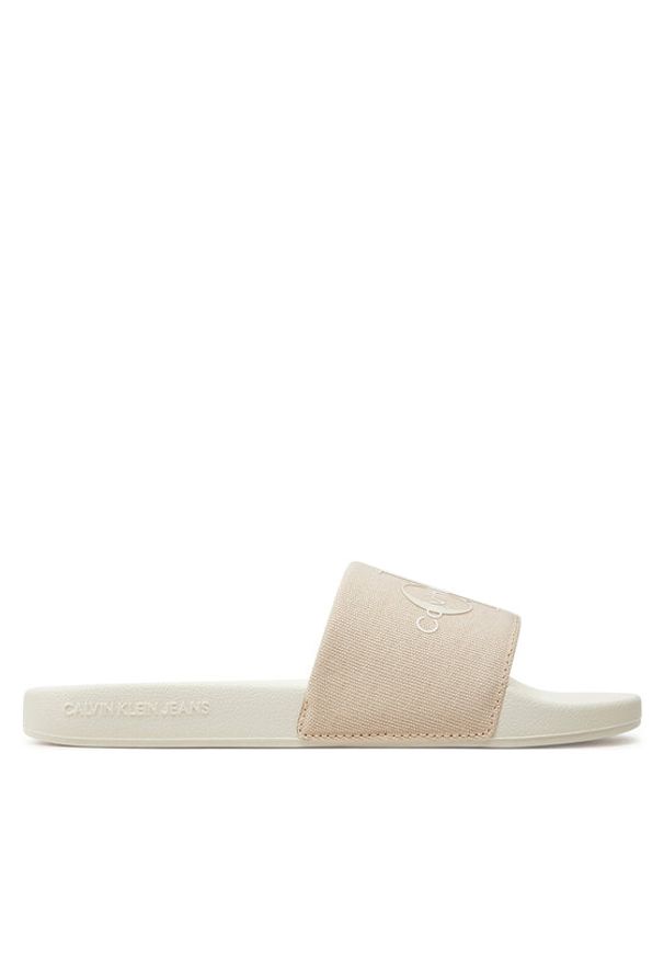 Calvin Klein Jeans Klapki Slide Monogram Co YW0YW00103 Różowy. Kolor: różowy. Materiał: materiał