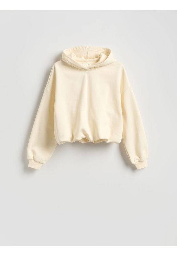 Reserved - LADIES` JOGGING TOP - złamana biel. Materiał: dzianina, bawełna