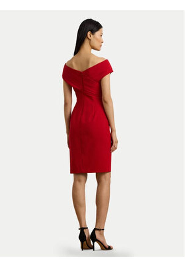 Lauren Ralph Lauren - LAUREN RALPH LAUREN Sukienka koktajlowa 253936390009 Czerwony Slim Fit. Kolor: czerwony. Materiał: syntetyk. Styl: wizytowy