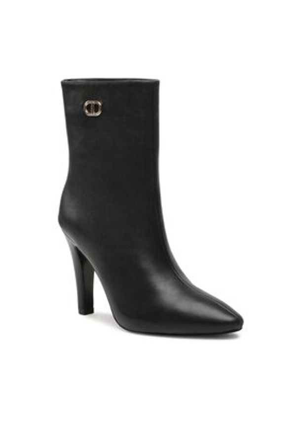 TwinSet - TWINSET Botki 232TCP172 Czarny. Kolor: czarny. Materiał: skóra