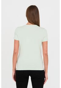 Guess - GUESS Zielony damski t-shirt bawełniany Original Tee, Rozmiar M. Kolor: zielony. Materiał: bawełna