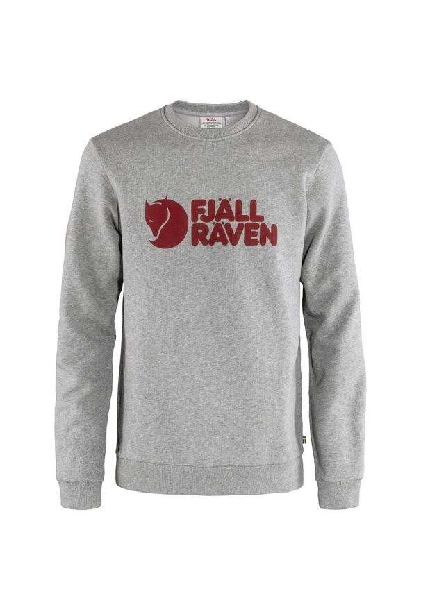 Fjällräven - Bluza bawełniana męska Fjallraven Logo Sweater. Kolor: szary. Materiał: bawełna