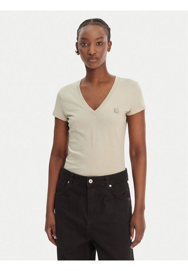 Armani Exchange T-Shirt XW002292 AF10356 U6275 Beżowy Regular Fit. Kolor: beżowy. Materiał: bawełna