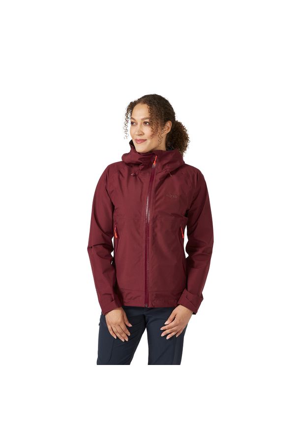 Kurtka przeciwdeszczowa damska Rab Namche GTX Jacket z kapturem. Typ kołnierza: kaptur. Kolor: czerwony, wielokolorowy, brązowy