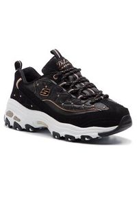 skechers - Skechers Sneakersy D'lites Glamour Feels 13087/BKRG Czarny. Kolor: czarny. Materiał: skóra