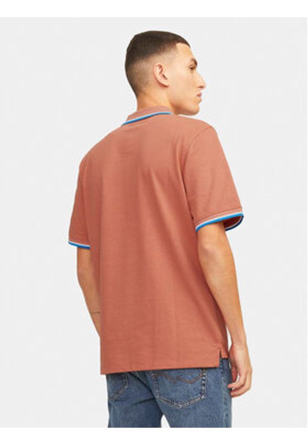 Jack & Jones - Jack&Jones Polo Bluwin 12169064 Pomarańczowy Regular Fit. Typ kołnierza: polo. Kolor: pomarańczowy. Materiał: bawełna, syntetyk