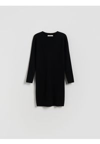 Reserved - Dzianinowa sukienka z wiskozą - czarny. Kolor: czarny. Materiał: wiskoza, dzianina #1