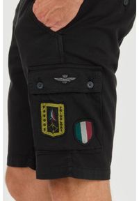 Aeronautica Militare - AERONAUTICA MILITARE Czarne męskie bermudy Frecce Tricolori, Rozmiar M. Kolor: czarny #8