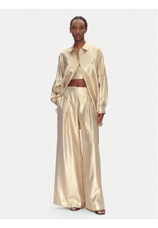 ACCESS FASHION Koszula 53-7016-922 Złoty Loose Fit. Kolor: złoty. Materiał: syntetyk