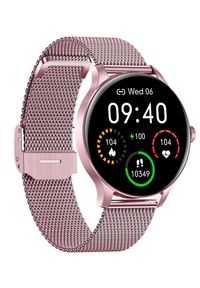 GARETT - Smartwatch Garett Classy różowy stalowy. Rodzaj zegarka: smartwatch. Kolor: różowy, wielokolorowy, szary. Styl: casual, elegancki, sportowy