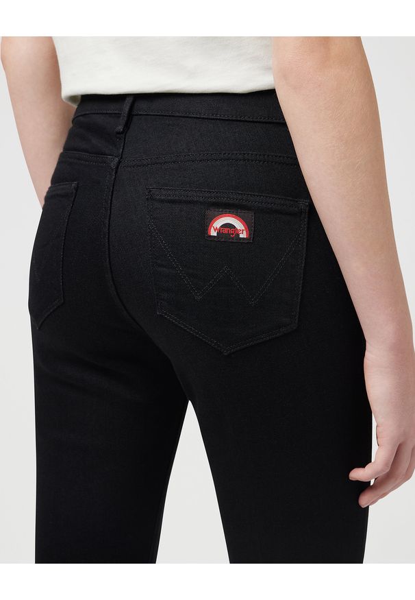 Wrangler - DAMSKIE SPODNIE JEANSOWE WRANGLER FLARE BLACK 112375181. Materiał: jeans