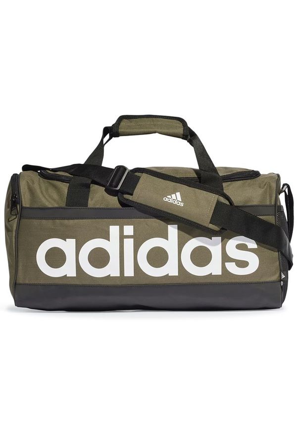 Adidas - Torba adidas Essentials Linear Duffel Bag Extra Small HR5354 - zielona. Kolor: zielony. Materiał: poliester. Sport: fitness