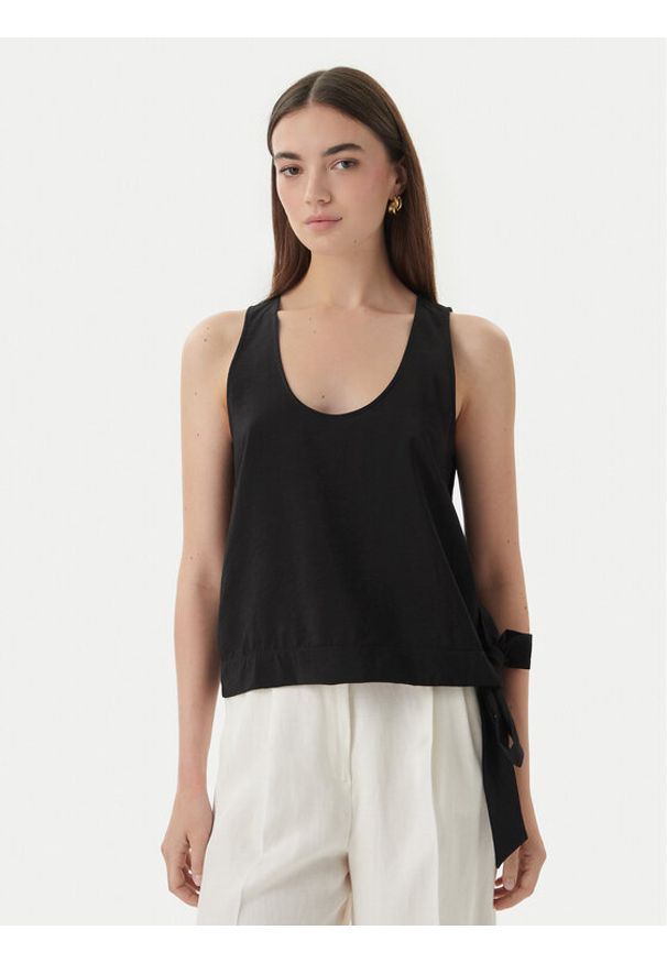 Marella Top Umico 2613161024 Czarny Regular Fit. Kolor: czarny. Materiał: wiskoza