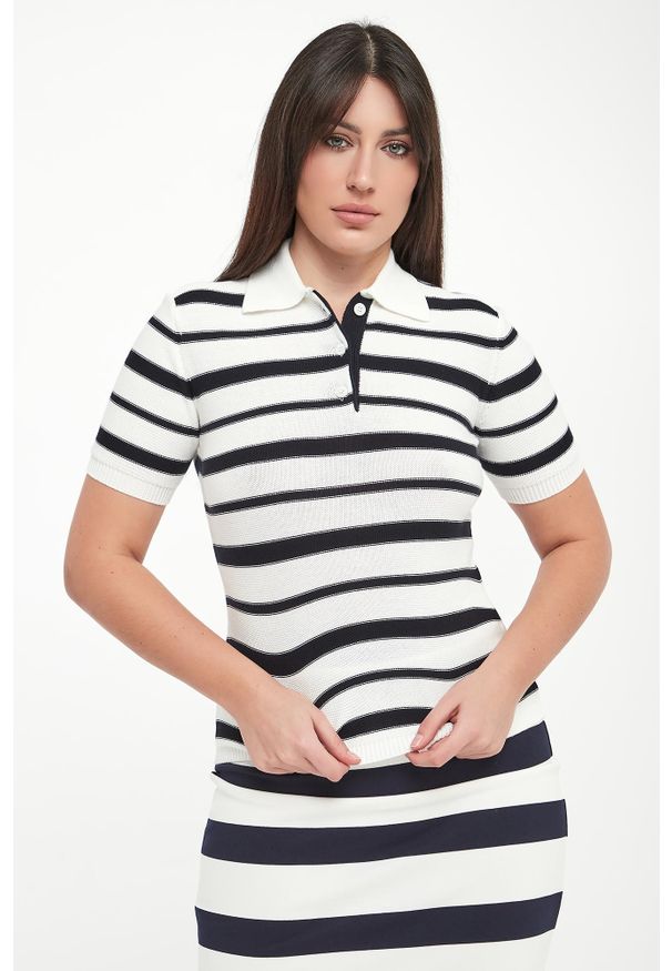 Sweter damski z kołnierzem polo Carioca MM. Typ kołnierza: polo