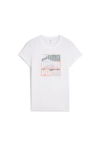 Puma - Damska koszulka GRAPHICS Mountain PUMA White. Kolor: biały. Materiał: guma. Wzór: nadruk