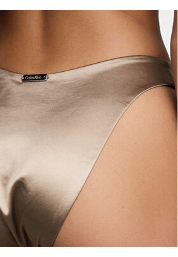 Calvin Klein Swimwear Dół od bikini LV00Q61116 Brązowy. Kolor: brązowy. Materiał: syntetyk