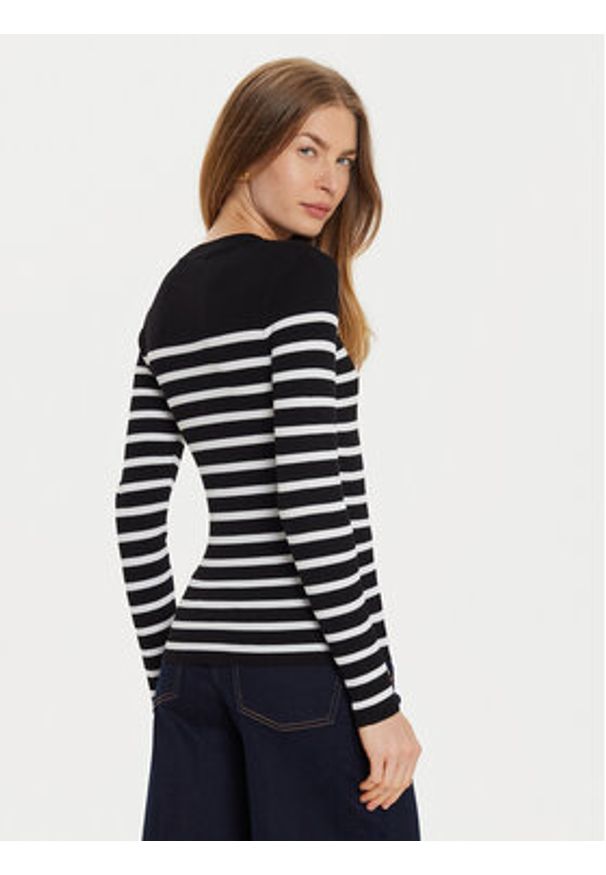 Morgan Sweter 242-MRAY Czarny Slim Fit. Kolor: czarny. Materiał: syntetyk