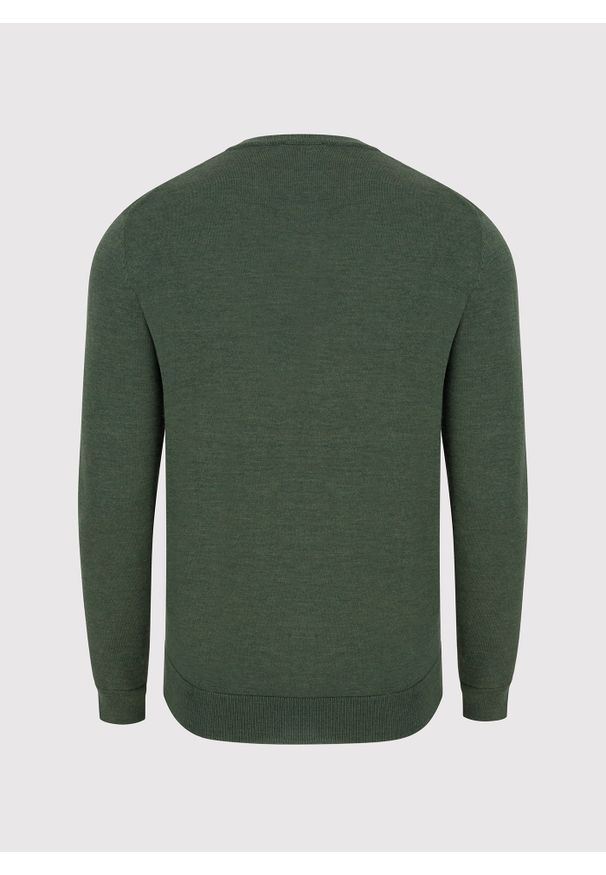 Pako Lorente - PAKO LORENTE - Wełniany sweter w kolorze zielonym. Okazja: na co dzień. Kolor: zielony, beżowy. Materiał: wełna. Sezon: jesień. Styl: casual