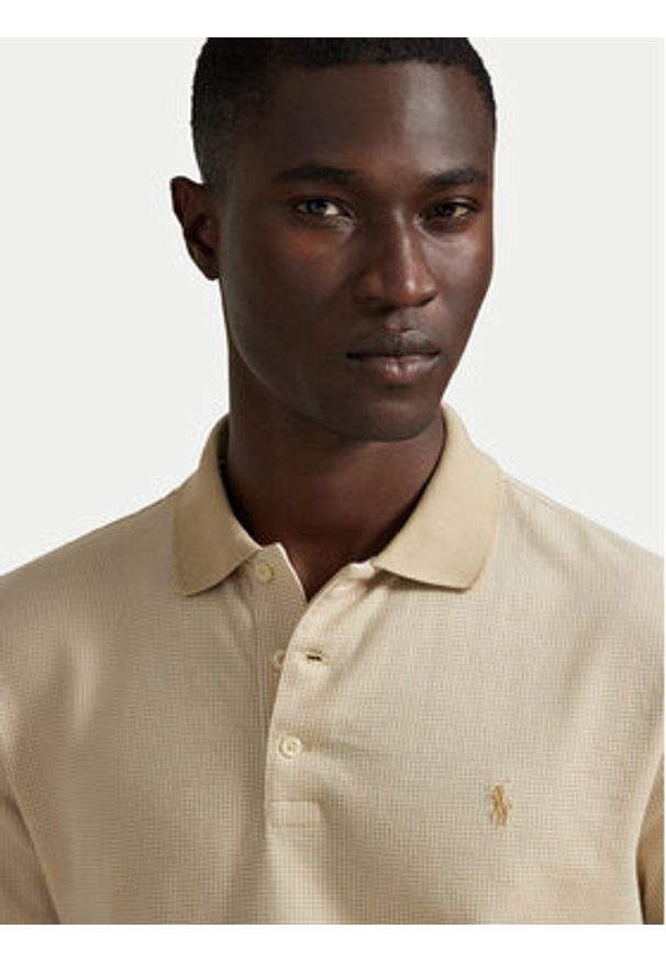 Polo Ralph Lauren Polo 710974270003 Beżowy Custom Slim Fit. Typ kołnierza: polo. Kolor: beżowy. Materiał: bawełna