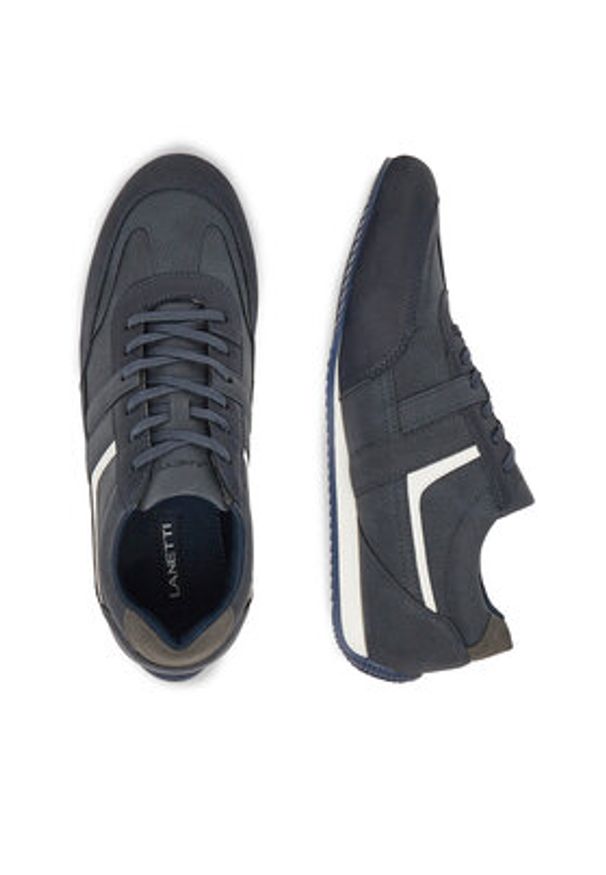 Lanetti Sneakersy EMERALD-30 MBS Granatowy. Kolor: niebieski. Materiał: skóra