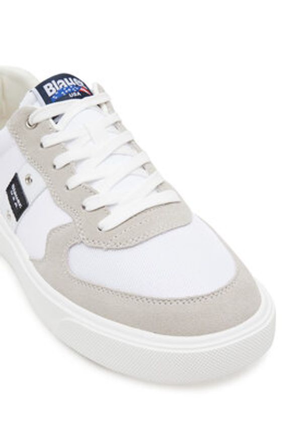 Blauer Sneakersy S5BUCK02/MES Biały. Kolor: biały. Materiał: skóra, zamsz