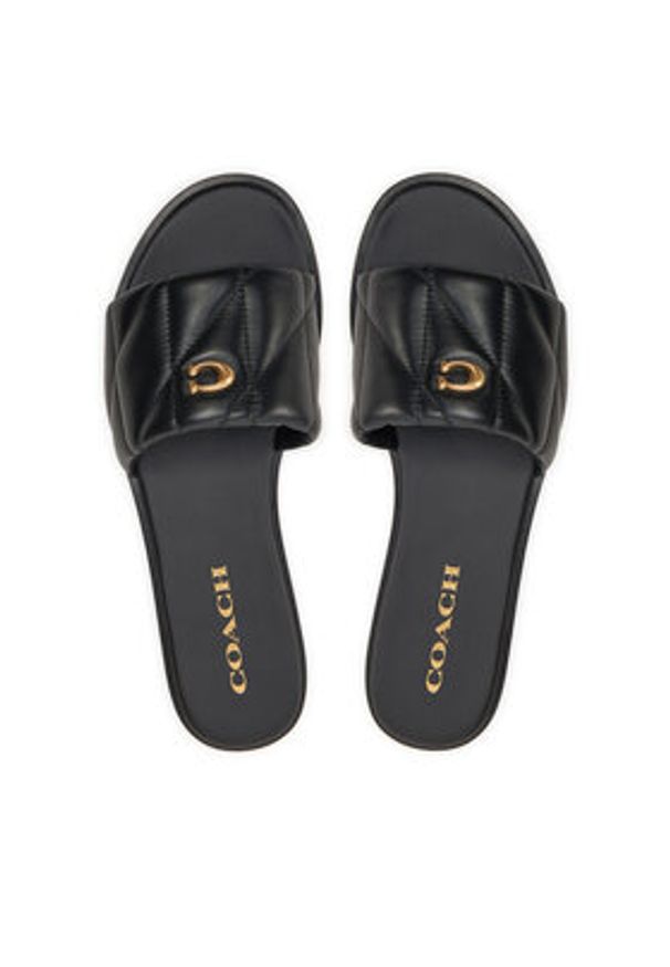 Coach Klapki Holly CR047 Czarny. Kolor: czarny. Materiał: skóra