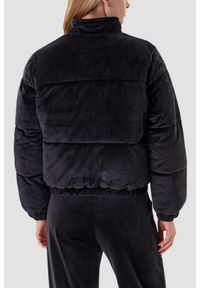 Guess - GUESS Сzarna zamszowa kurtka damska Couture Puffer, Rozmiar XS. Kolor: czarny. Materiał: zamsz