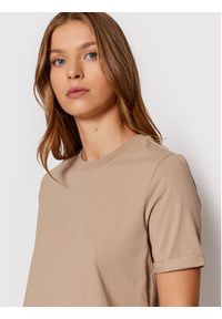 Pieces T-Shirt Ria 17086970 Beżowy Regular Fit. Kolor: beżowy. Materiał: bawełna #2