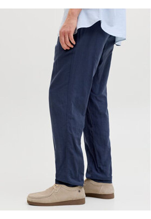 Jack & Jones Chinosy Stace 12248604 Granatowy Tapered Fit. Kolor: niebieski. Materiał: bawełna