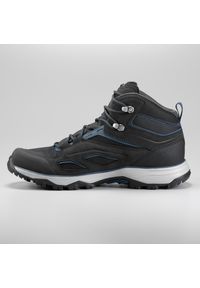 quechua - Buty turystyczne męskie Quechua MH100 MID wodoodporne. Kolor: niebieski, czarny, szary, wielokolorowy. Materiał: kauczuk. Szerokość cholewki: normalna. Sport: wspinaczka, turystyka piesza