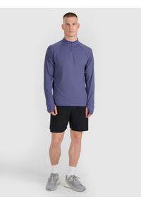 4f - 4F Bluza do biegania regular szybkoschnąca męska - granatowa S. Kolor: niebieski