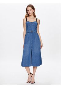 Pinko Sukienka jeansowa Attaccante PE 23 PDEN 100700 A0ML Niebieski Regular Fit. Kolor: niebieski. Materiał: bawełna