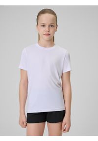 4f - 4F Komplet sportowy na WF (koszulka+spodenki+worek) dziewczęcy - multikolor 134/140 (8-10 lat). Kolor: wielokolorowy. Materiał: skóra, materiał. Wzór: gładki. Sezon: lato. Sport: fitness #2