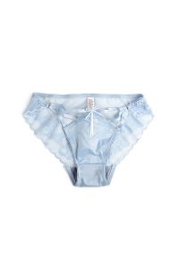 Intica - Figi z paseczkami z gładkiej tkaniny na co dzień Manlia. Kolor: niebieski. Materiał: tkanina. Wzór: gładki